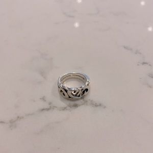 Authentic Tiffany heart linked ring